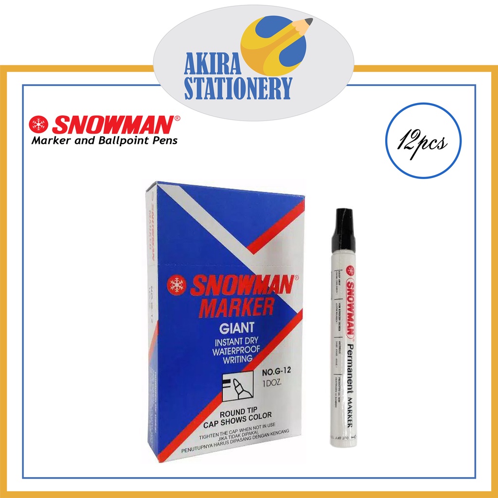 

SPIDOL SNOWMAN G 12 PERMANENT MARKER / PAPAN TULIS PERMANENT (12 PCS)