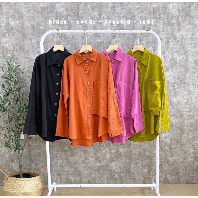 KALA BLOUSE KATUN CRINKLE OVERSIZE / ATASAN WANITA / KOREAN STYLE