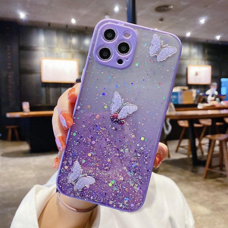 case kesing glitter kupu-kupu butterfly oppo a15 a15s