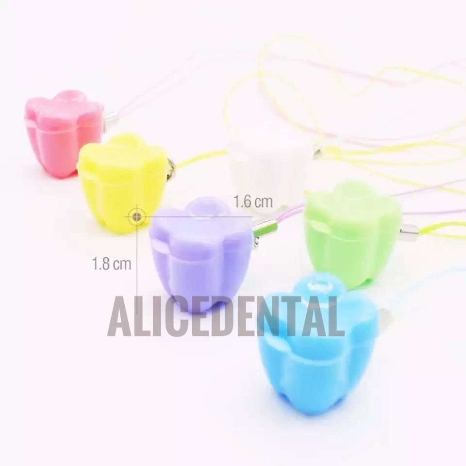 Alice dental gantungan kalung tempat kotak gigi susu mainan bentuk gigi anak hadiah kado pasien pedo baby teeth box