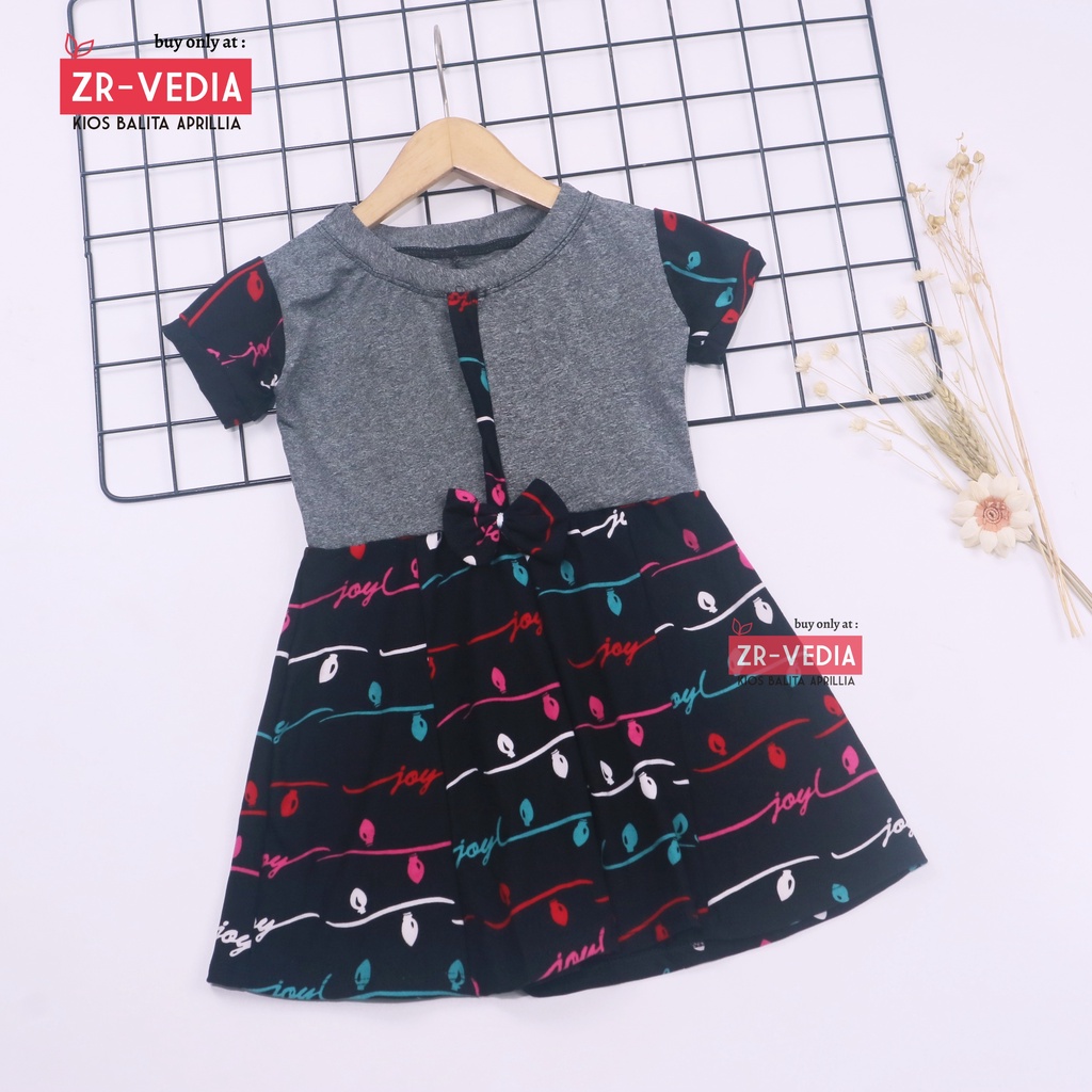 [NATAL] Dress Pita uk 1-2 Tahun / Dres Lengan Anak Perempuan Baju Gaun Pesta Kids Harian Adem Murah