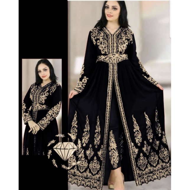 SET JAIPUR PAKAIAN WANITA FASHION STELAN ATASAN MAXY DAN CELANA MOSCREPE BORDIR ASLI