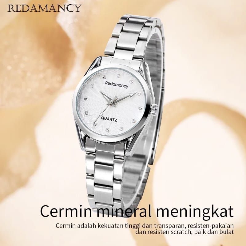 VKSTORETIME Jam Wanita Redamancy Bisnis Model Jam Tangan Stainliss Steel Kuarsa