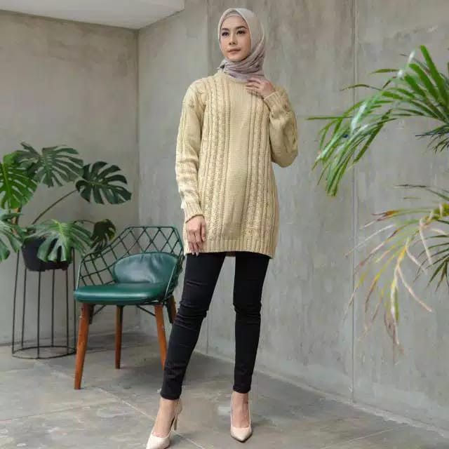 PREMIUM SWEATER MOTIF CABLE TUNIK