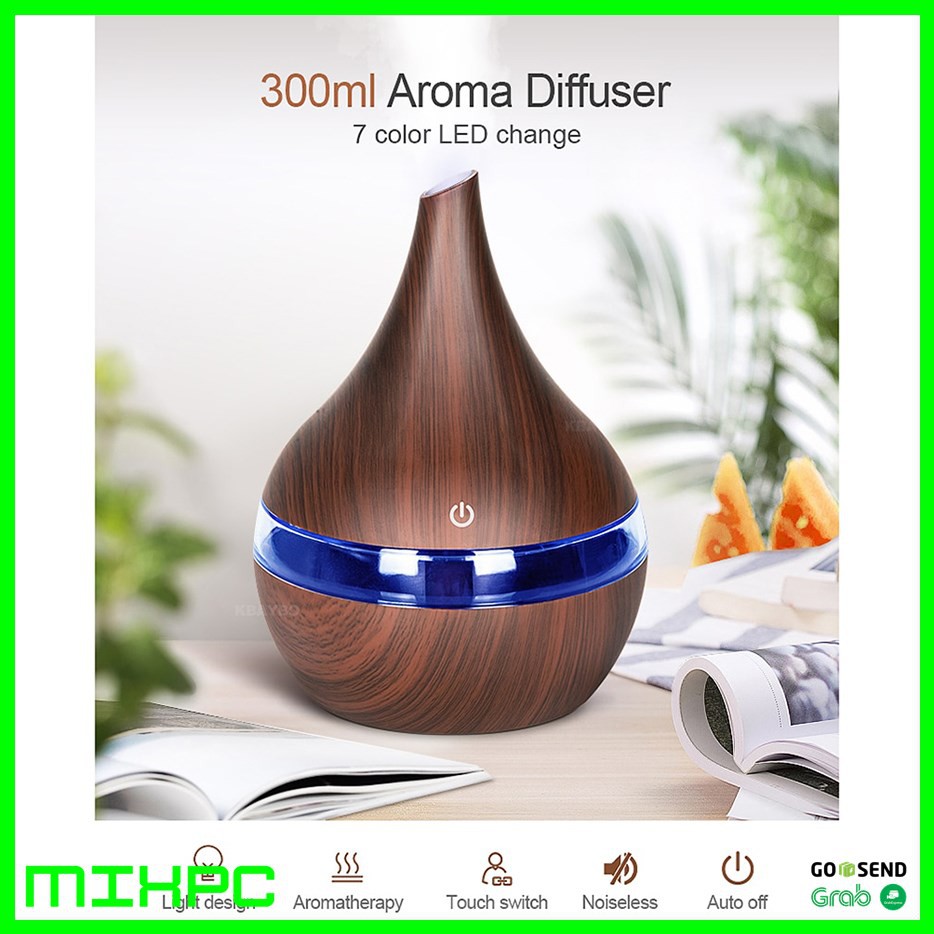 Ultrasonic Air Humidifier Aromatherapy Wood Grain 300ml KH98-2
