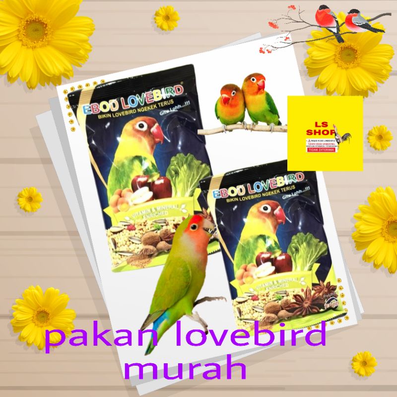 2 BKS EBOD LOVEBIRD SACHET PAKAN 2 BKS x 200 gram BURUNG LOVE BIRD KENARI FALLEK PARKIT MAKANAN BURUNG HARIAN LOVEBIRD CANARI BLACKTROAT FINCH ASLI ORI EBOD JAYA