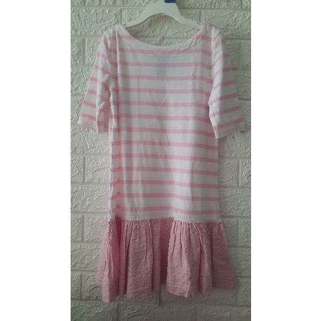 Dress anak perempuan Ralph Lauren garis pink putih size 6