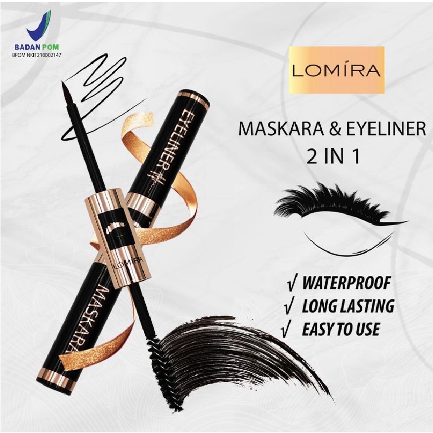 LOMIRA mascara 2in1 eyeliner double fungsi 4 gr