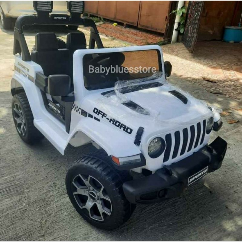 Mobil Aki Anak Jeep Off road PMB M 8288 - Putih  Model Jeep Rubicon With Remote control MURAH