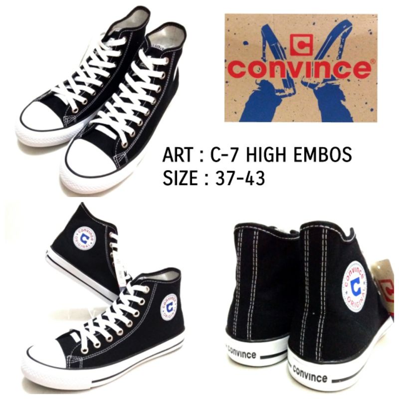 SEPATU ANAK SEKOLAH CONVINCE ART C-7 HIGH EMBOS SIZE 37-43