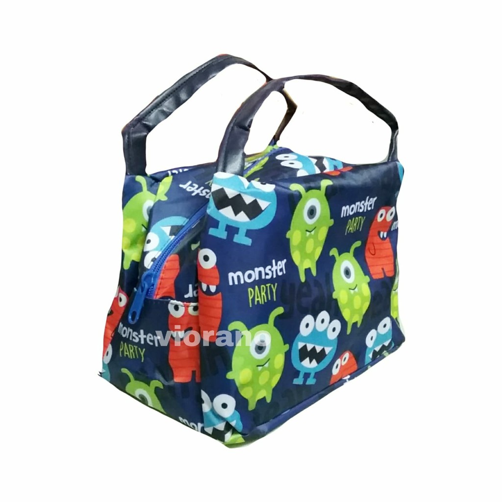 Tas Bekal Anak Motif Karakter Tas Piknik Anti Air Cooler Lunch Bag Perlengkapan Bekal Anak Goodiebag