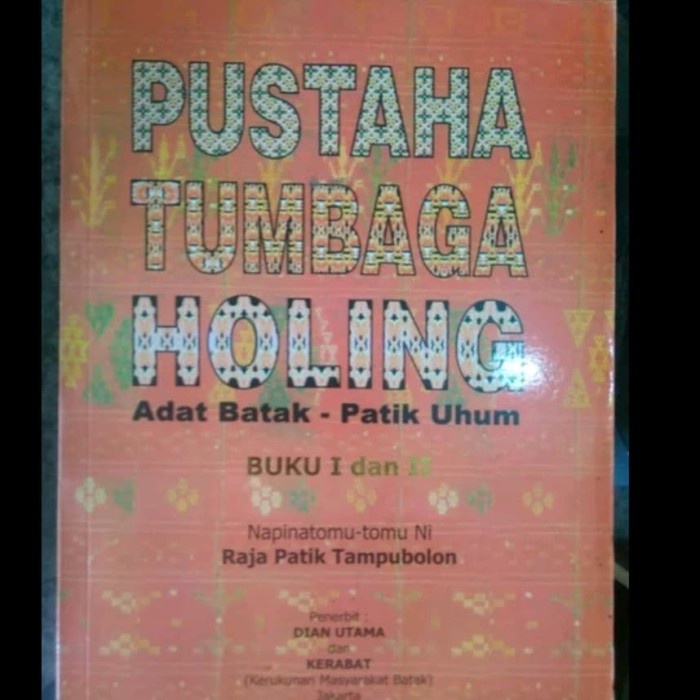 buku pustaha tumbaga holing adat batak - patik uhum
