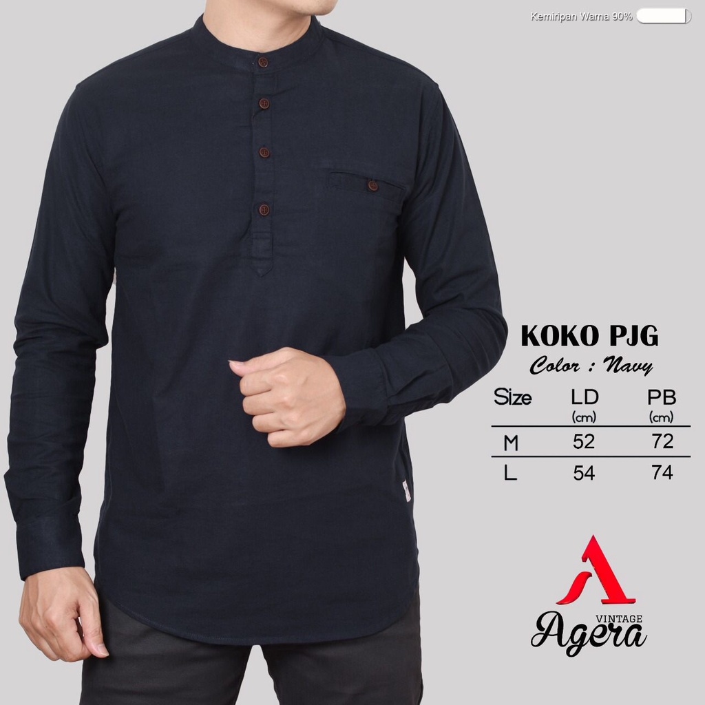 BAJU KAMEJA KOKO KEMKO PRIA SOFT COTTON ORIGINAL TERBARU LENGAN PANJANG