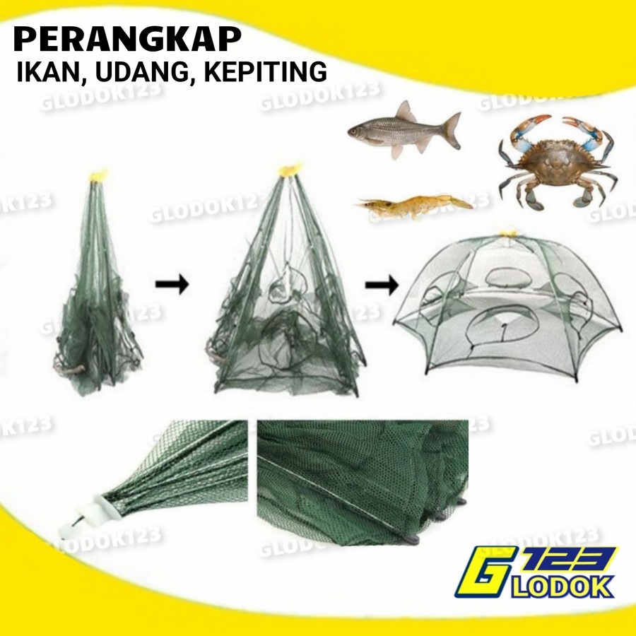 Perangkap Ikan / Bubu Ikan / Jebakan Ikan Udang Kepiting 6,8,16 Lubang