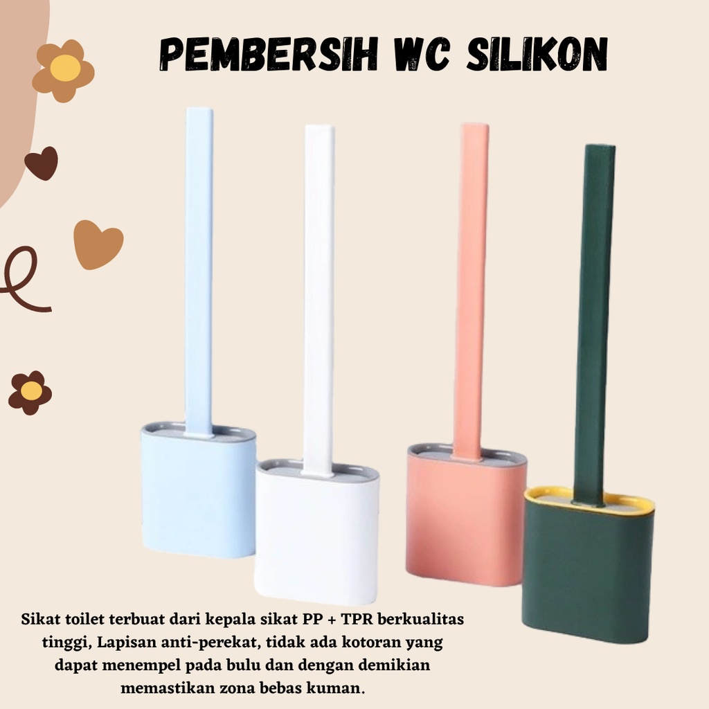 TERLARIS!!! Sikat Wc Silikon Wadah Silicon Fleksibel Silicone Toilet Pembersih