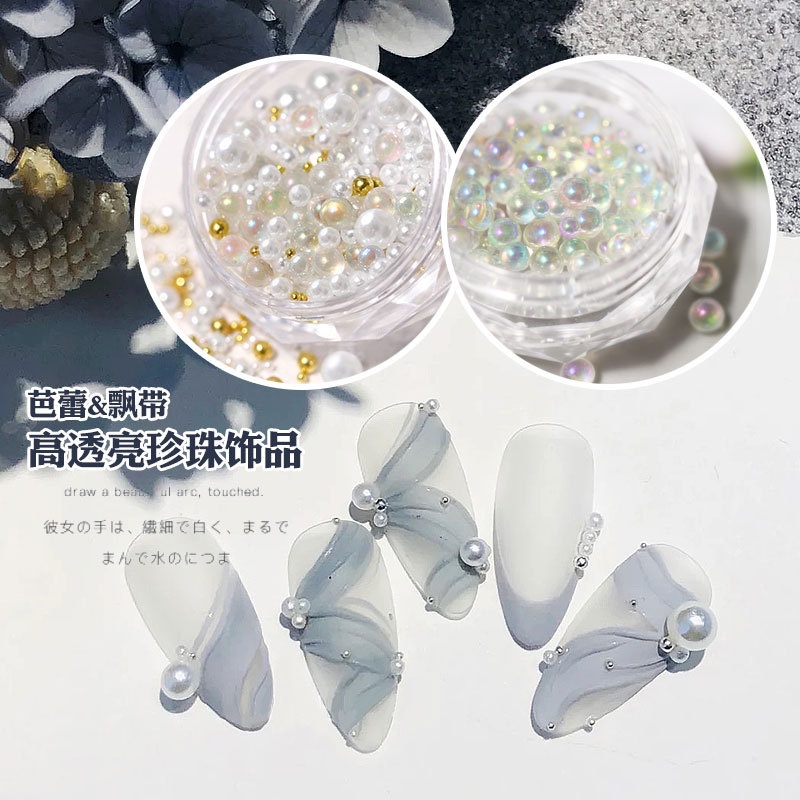 【 COD 】 Beauty Orname Mutiara Berlian Imitasi 3d Bahan Metal Gaya Jepang Untuk Dekorasi Nail Art