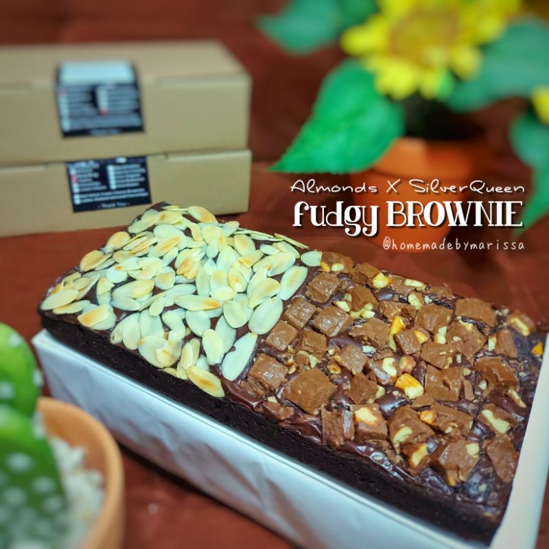 

ALMONDS X SILVERQUEEN Fudgy Brownie (Brownies Panggang Almond & Silverqueen) Halal