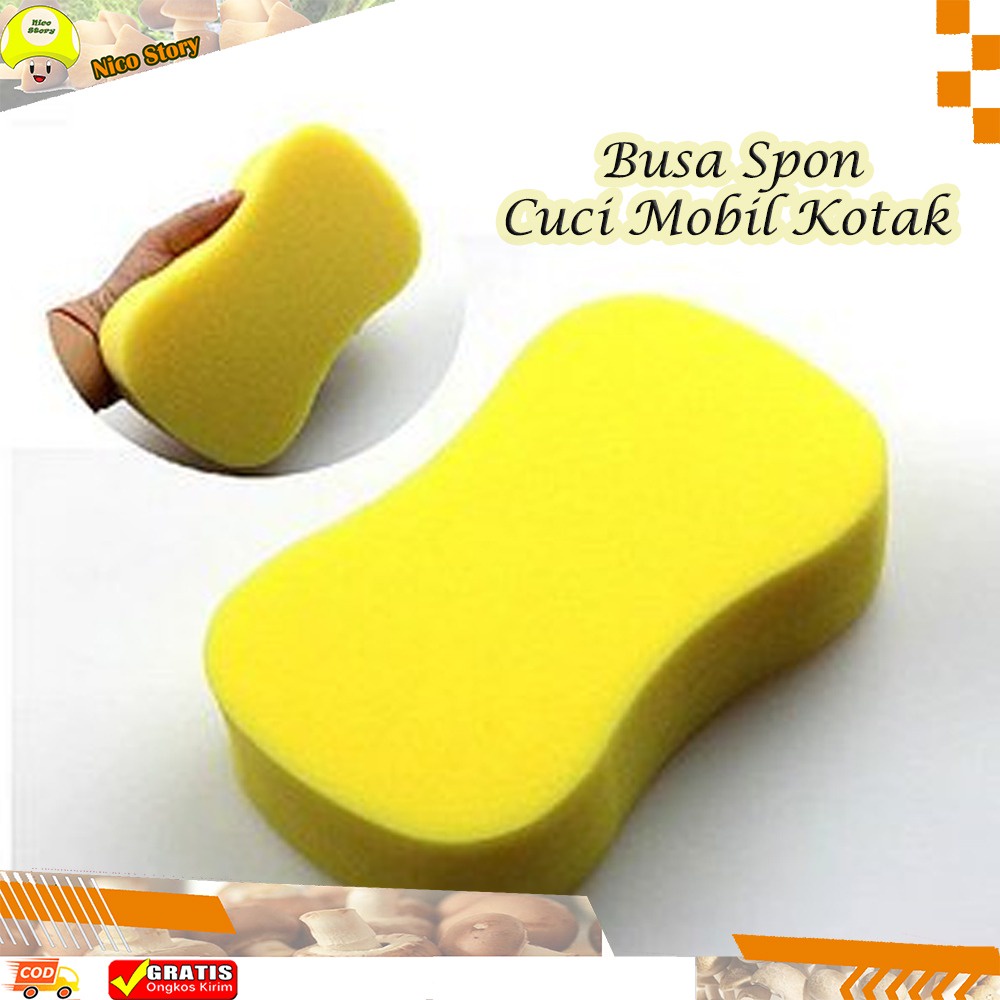 (NCS) Sponge Busa Cuci Mobil Motor Piring Kuning 8 Busa Foam Wash Tebal Spon