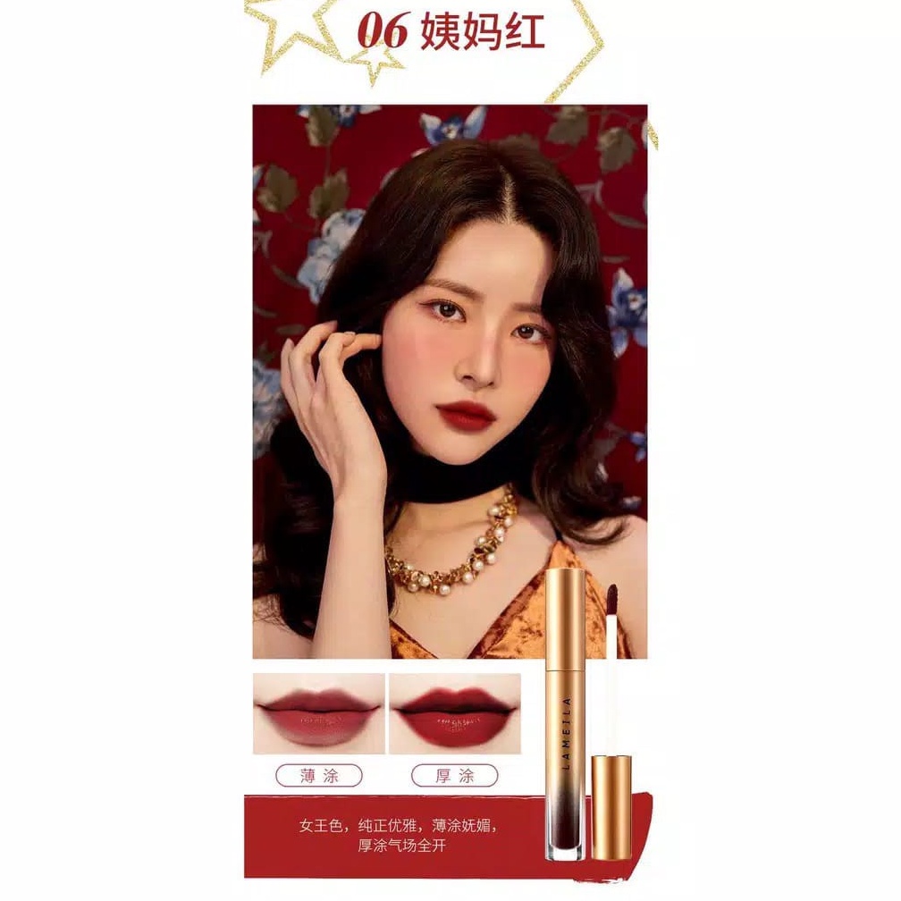 LAMEILA Lip Glaze Lipstik Pelembab Tahan Lama Lip Gloss Pewarna Bibir Cair Pelembab Lipstik LS 1021