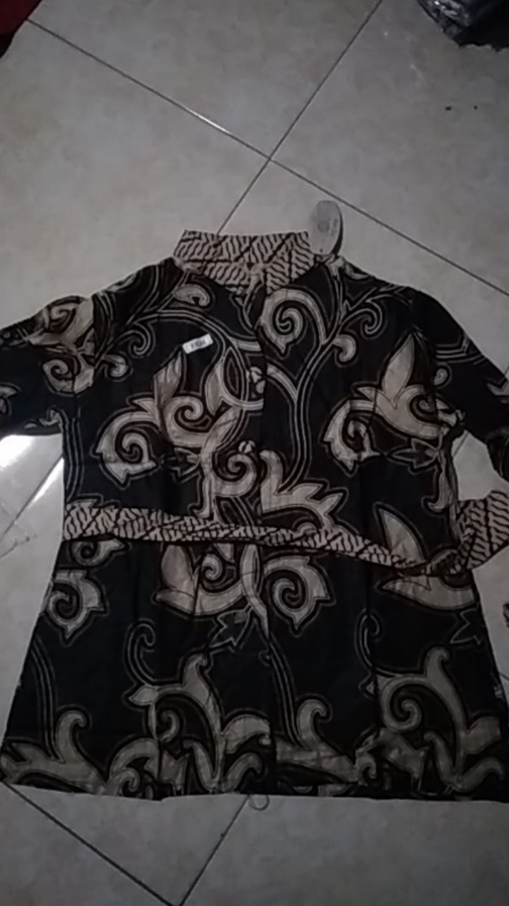 Tey-17 Batik Wanita Asj Sa Hrb026 Kenongo Kemeja Tosca Pendek