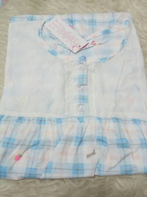 Piyama ¾ Tartan baby Blue Comfy Sleepwear