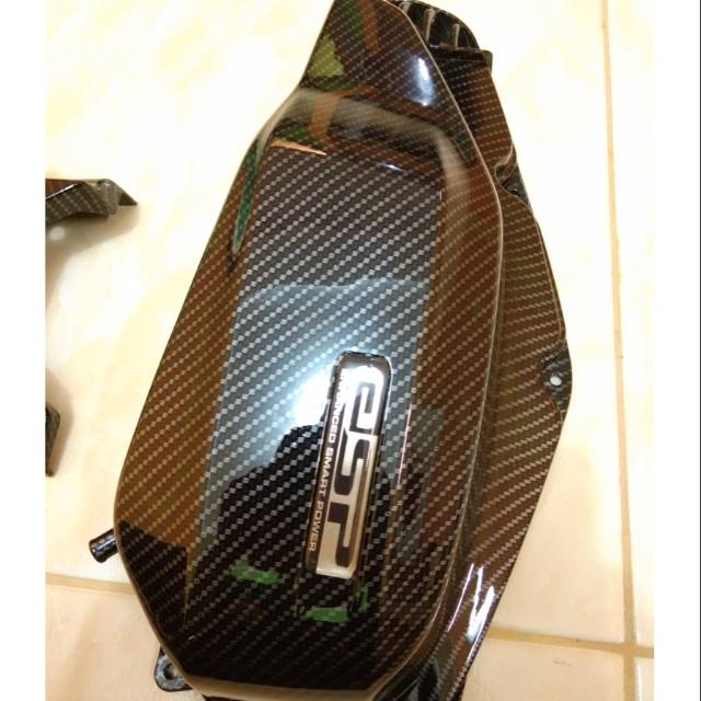 Tutup filter ori honda vario 125 led new carbon celup hitam