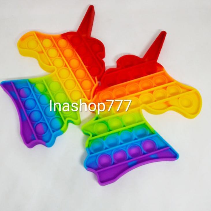 Pop-It Fidget Toy "UNICORN-MULTICOLOR" 75Gram / Pop-It Mainan Anak Fidget Toys