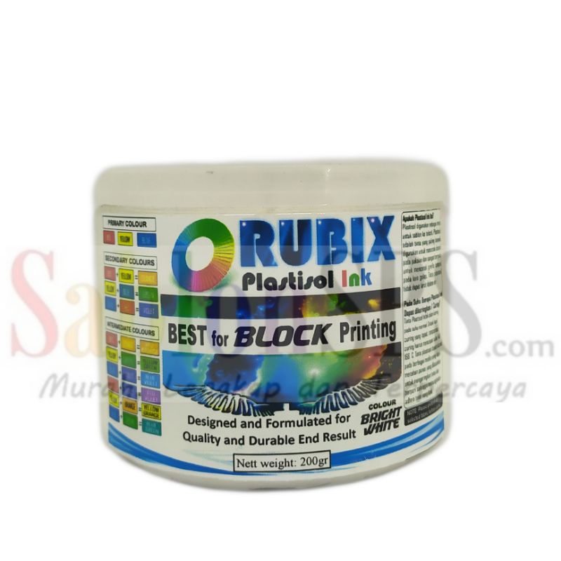 TINTA SABLON PLASTISOL RUBIX BRIGHT WHITE 200gr