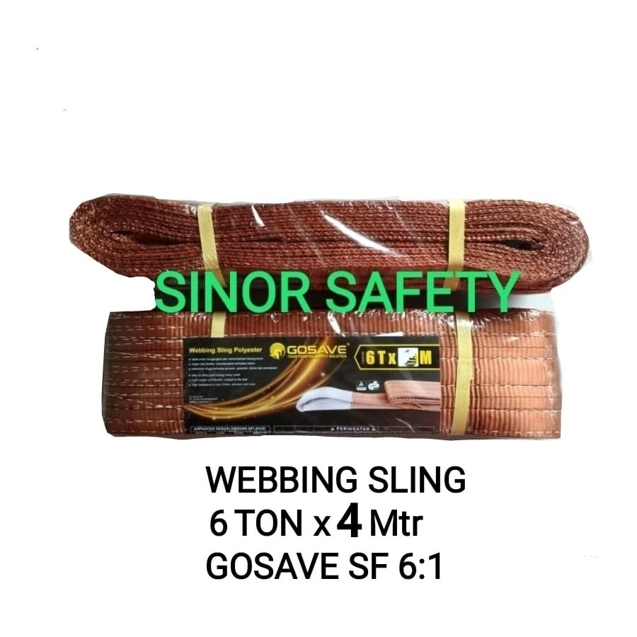 WEBBING SLING 6 Ton x 4 Meter Tali Pengikat Pengangkat Safety