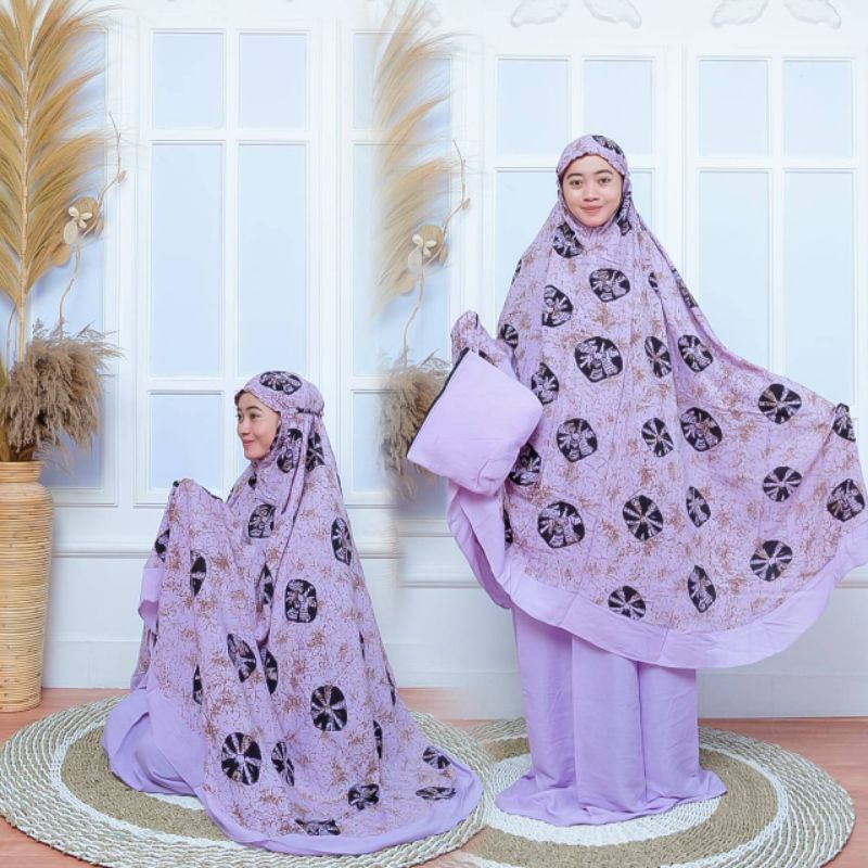 MUKENA DEWASA RAYON SUPER PREMIUM MOTIF KOMBINASI BATIK PEKALONGAN TERBARU KEKINIAN