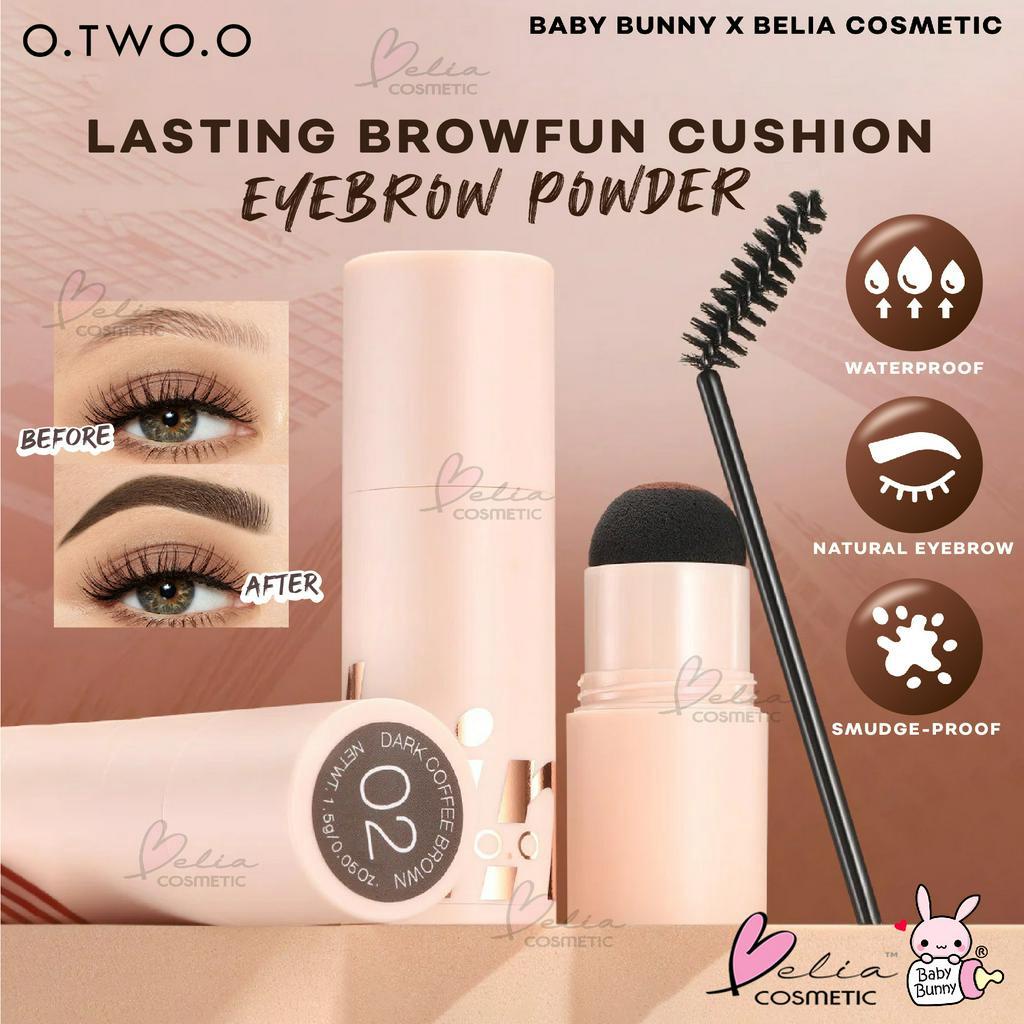 ❤ BELIA ❤ O.TWO.O Lasting Browfun Cushion Eyebrow Powder | Brow Stamp Long Lasting Eyes Makeup With Spoolie Brush 10 Reusable Beginner