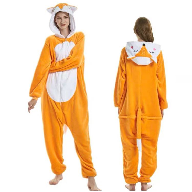 KOSTUM ONESIE FOX RUBAH SERIGALA WOLF BAJU TIDUR PIYAMA COSPLAY PESTA KIGURUMI IMPOR