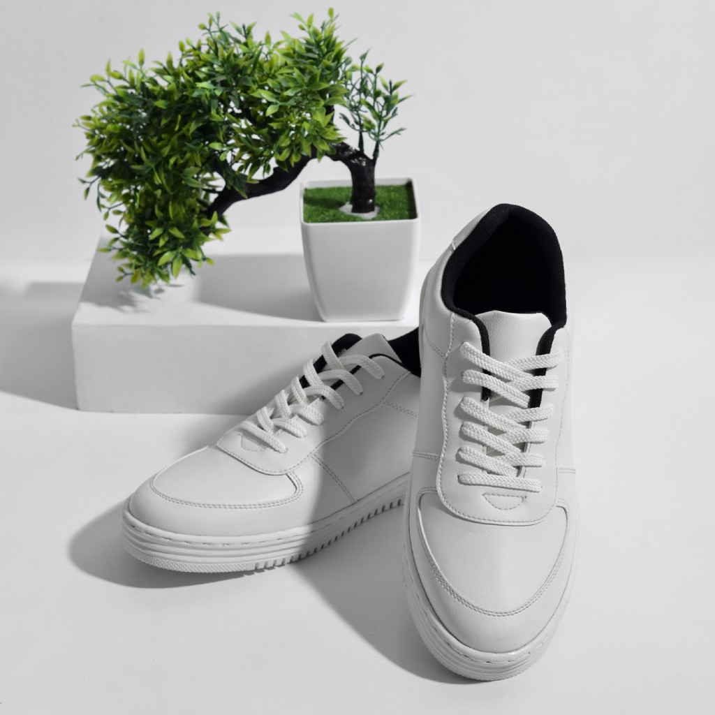 Jackson White | Sepatu Sneakers Pria Putih Original Casual Polos Cowok Ori Footwear | ARF x FORIND