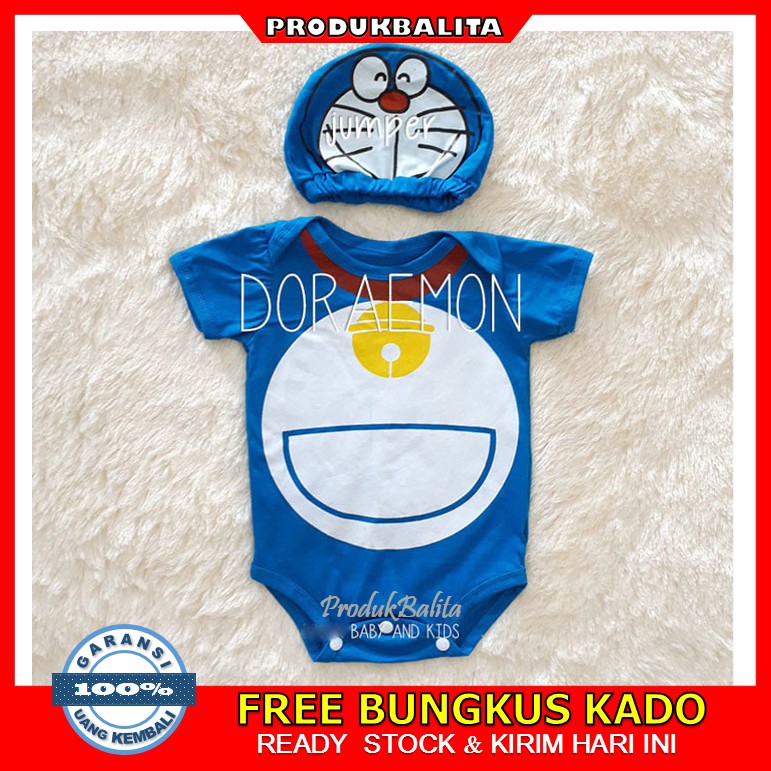 SALE ! Baju Jumper Bayi Baby Kostum Karakter Doraemon Lucu Perempuan Laki Laki Murah