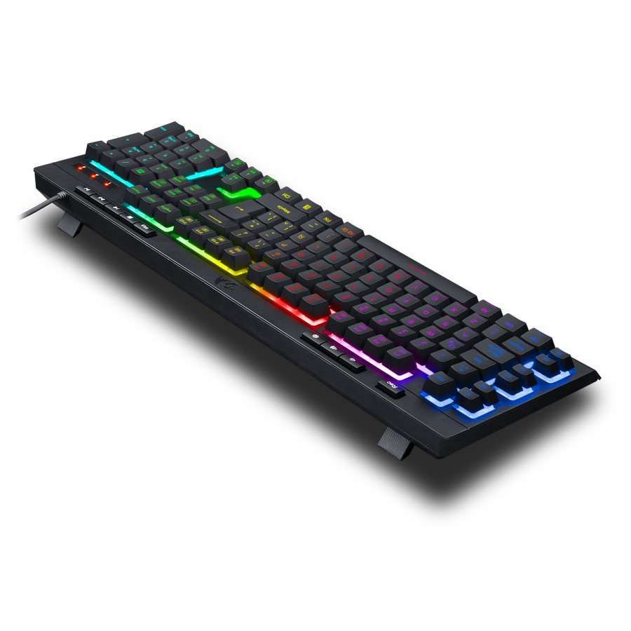 Redragon Keyboard Gaming  Membrane Macro Palm Rest RGB K512RGB SHIVA