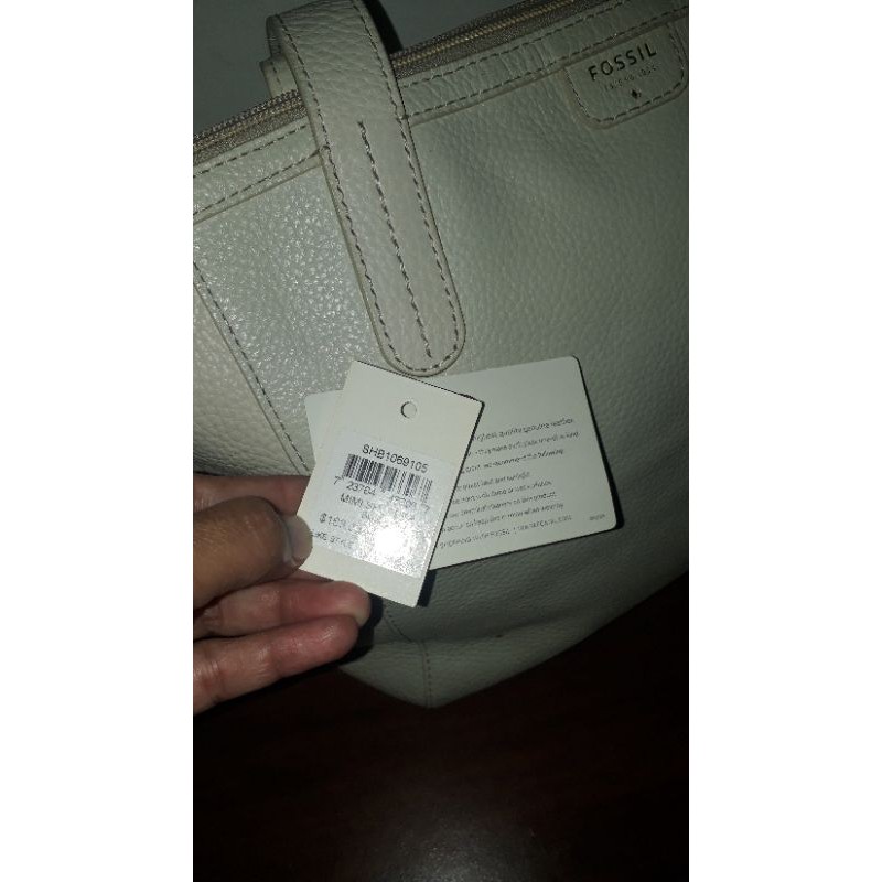 preloved Fossil mimi shopper white