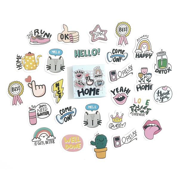 

50pcs Stiker Aesthetic Lucu Tema Home untuk Jurnal / Scrapbook / Diary