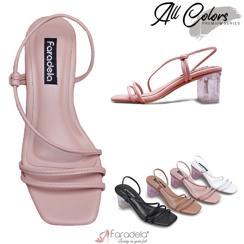 SANDAL WANITA HEELS KACA SLING BACK FARADELA F01 203 5 SANDAL WANITA HEELS KACA SLING BACK FARADELA F01 203 5