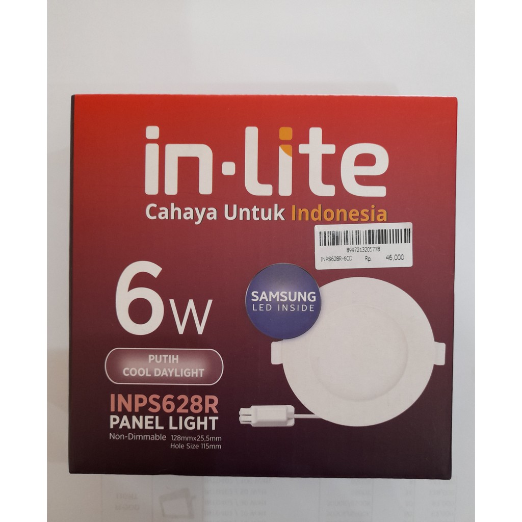 LED Panel Inlite In-lite 6 watt bulat INPS628R