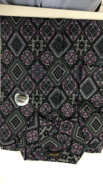 Baju Batik Kemeja Batik Lengan Panjang Pria Songket Diamond Biru Modern Slimfit Casual Blue