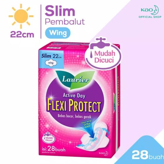 Laurier Flexi protect Day NonWing / wing 22cm isi 28 buah pembalut wanita (no.26)