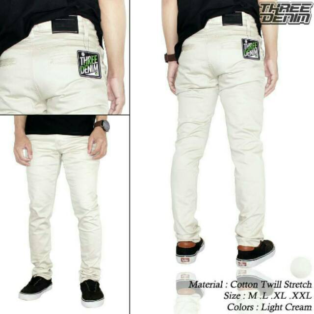 Celana chino Three denim Premium