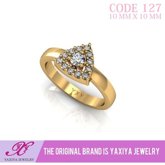 

Cincin Emas Fashion Permata Zircon Perhiasan Lapis Emas 18K Yaxiya Jewelry 127