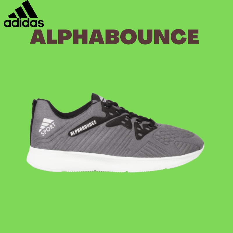 Sepatu Pria Wanita Hitam Joging Sepatu Sneakers Kasual Sekolah Adidas Alphabounce Terlaris