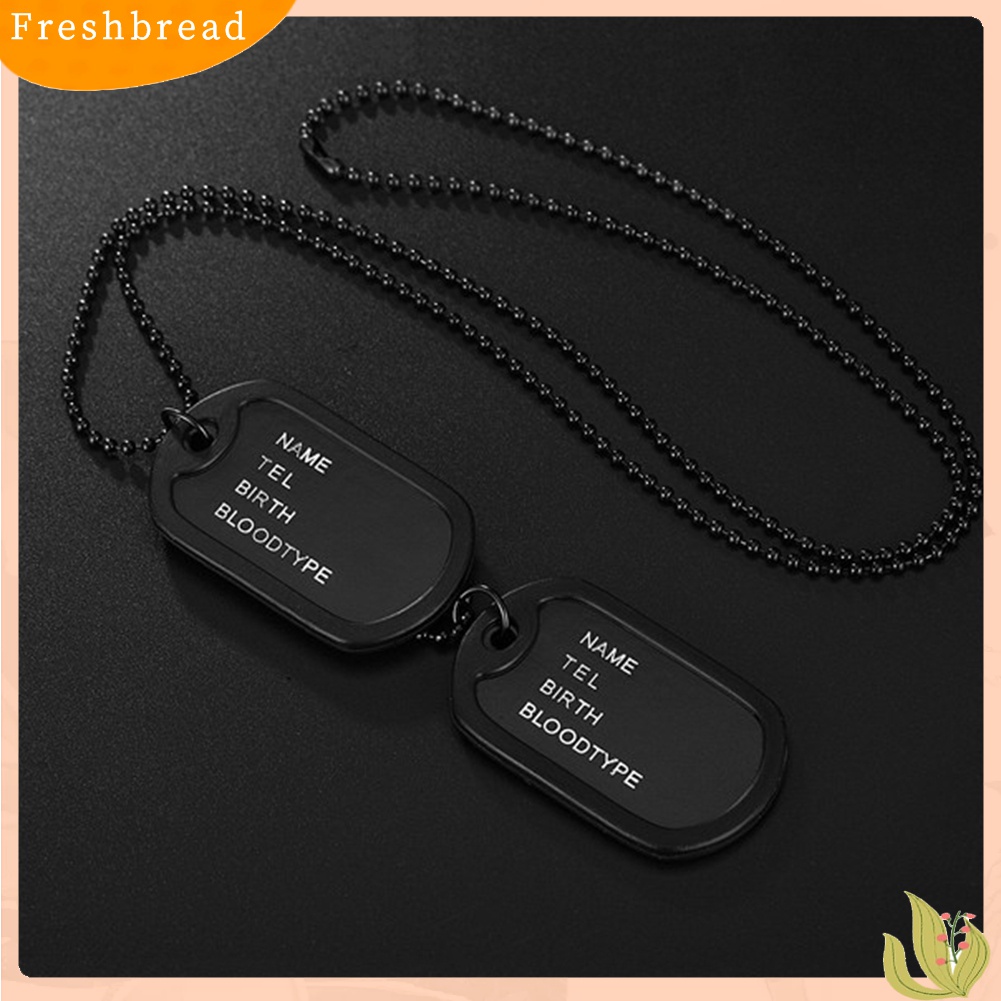 Fresh|  Kalung Rantai Liontin 2 Dog Tag Warna Hitam Gaya Army Untuk Pria