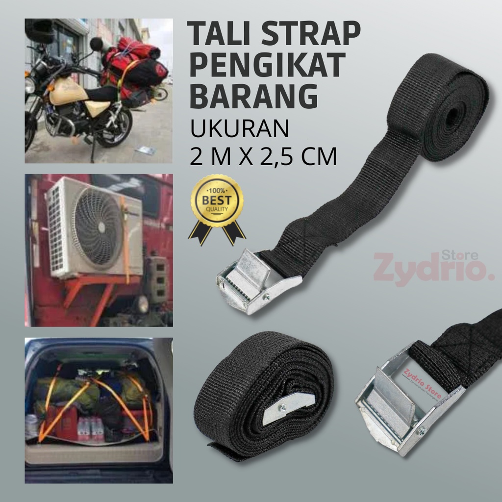 2x2.5m Tali Pengikat Barang di Motor Mobil Bak Pickup Cargo Belt Strap