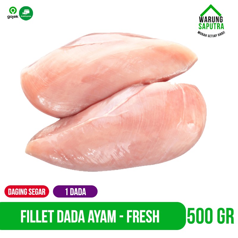 

Fillet Dada Ayam Tanpa Kulit Segar Bandung 500g