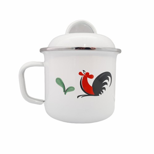 Kedaung Cangkir dengan Tutup / Kukuruyuk / Mug with Cover Enamel 12 cm