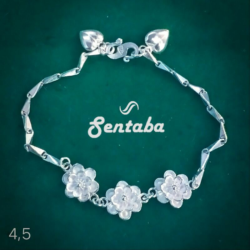 Gelang Perak Padi Mawar