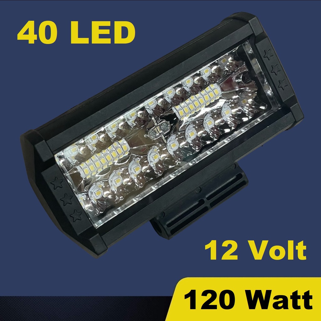 Lampu Tembak Sorot LED Bar 40 Titik Mata CWL 120 Watt Motor Mobil 120W 12 Volt 12V Worklight